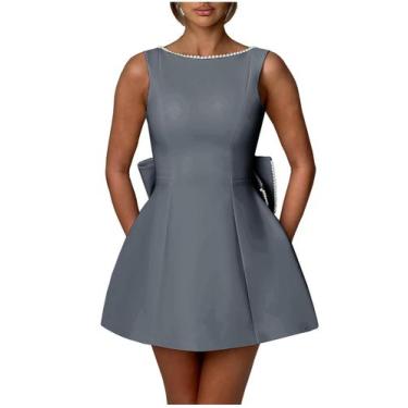 Imagem de Vestido de boas-vindas Sevintage Grey Satin Pearl Corset US10