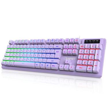 Imagem de Teclado para jogos NPET K10 RGB retroiluminado, resistente a derramame