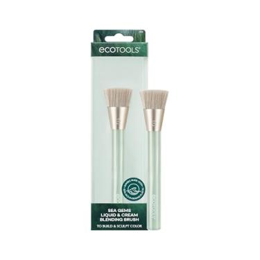 Imagem de EcoTools Pincel de maquiagem líquido e creme Sea Gems, base, contorno e blush para cobertura suave e montável, design sustentável, vegano e livre de crueldade, 1 unidade