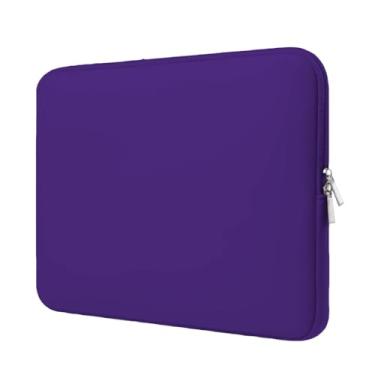 Imagem de Capa Case Pasta Maleta para Notebook Macbook Ultrabook Tablet Neoprene 15.6/14/13.3/12/11, Resistente à Umidade do Clima Tropical Brasileiro(Roxo,17.3'' - 41.5cm x 29cm)