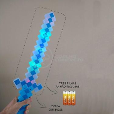 Imagem de Brinquedo Espada Pixel Minecraft 58cm à Pilha vermelho