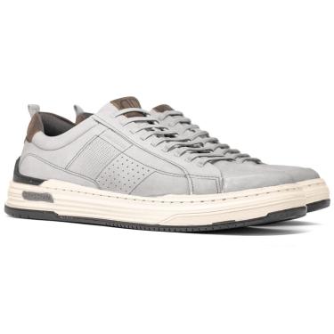 Imagem de Sapatênis Masculino Democrata Denim Mike Casual Couro Cadarço Conforto 240601-Masculino