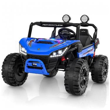 Imagem de Carro Elétrico Infantil ANPABO Azul 24V 2 Lugares 4 Motores 200W Suspensão Rainbow LED Controle Bluetooth 5.1km/h