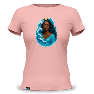 Imagem de Camiseta Feminina Baby Look com Estampa Iemanjá 100 Algodão Yemanjá De