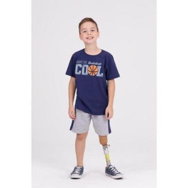 Imagem de Conjunto Infantil Jest Be Basketball Cool Marinho-Masculino