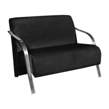 Imagem de Poltrona Namoradeira Vênus Braço Aluminio Preto - D SALLA