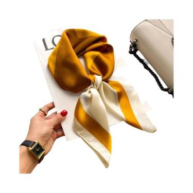 Imagem de Lenço Quadrado De Seda Luxuoso Feminino Para O Verão, Hijab, Lenço De 