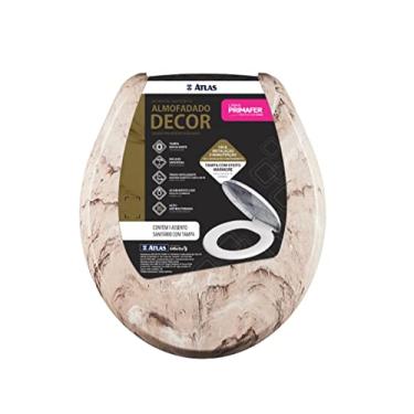 Imagem de Atlas - Assento Sanitário Almofadado com Espuma Ultramacio e Tampa com Efeito Mármore, Cor Bege