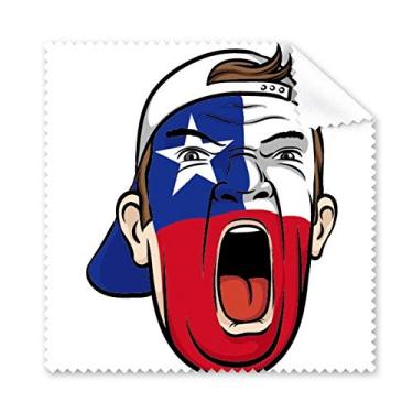 Imagem de Bandeira do Chile Maquiagem Facial Cabeça Gritando Boné Pano de Limpeza Tela de Telefone Limpador de Óculos 5 peças