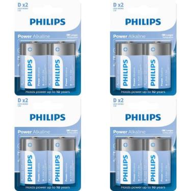 Imagem de Pilha Alcalina Philips D Grande Kit Com 8 Pilhas