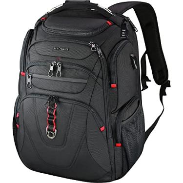 Imagem de KROSER Mochila TSA para laptop de viagem de 17,3 polegadas GG mochila para computador impermeável mochila universitária mochila de negócios com bolsos RFID e porta USB para homens/mulheres-preta