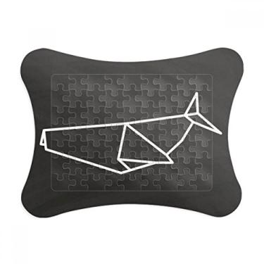 Imagem de Moldura de quebra-cabeça abstrata em formato geométrico de tubarão origami decoração de imagem enfeite de jogo de quebra-cabeça