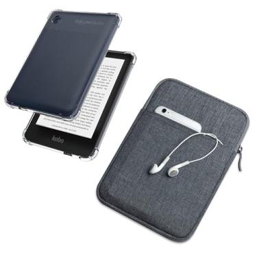 Imagem de enoxboo Capa para Kobo Clara 2E, 6 Polegadas 2022 Liberado, À Prova de Choque Slim Clear Back Lightweight Matte Grip Lados TPU Bumper para EReader, Vem com Um Saco de Manga