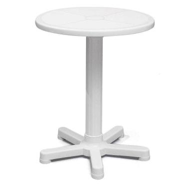 Imagem de Mesa Plastica Montavel Capri Branca Com Base E Tubo Plastico Brancos
