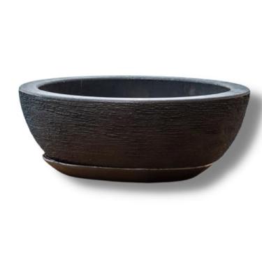 Imagem de Vaso Bacia Polietileno Para Plantas Suculenta Escovada N2 (Preto)