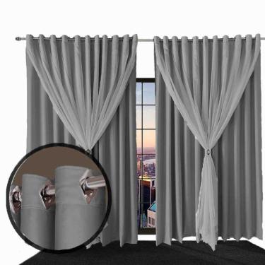 Imagem de cortina para apartamento blackout Ana 5,50 x 2,30 branco