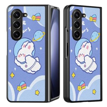 Imagem de Nuouxoco Capa para celular Samsung Galaxy Z Fold 5 meninas mulheres anime design fofo animação silicone desenho kawaii legal capa para Samsung Galaxy Z Fold 5 (2023) - coelho fofo