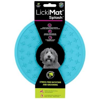 Imagem de LickiMat Splash, tigela de alimentação lenta para cães, redutor de ansiedade de tédio, cola na superfície lisa; perfeito para alimentos, guloseimas, iogurte ou manteiga de amendoim. Alternativa