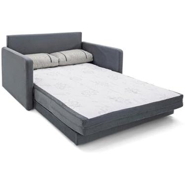 Imagem de Sofá-Cama 2 Lugares Herval Space Suede Cinza, 146 cm