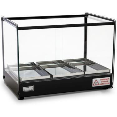 Imagem de Estufa LED para Salgados Quadrada com 3 Bandejas EVR Preto - Titã