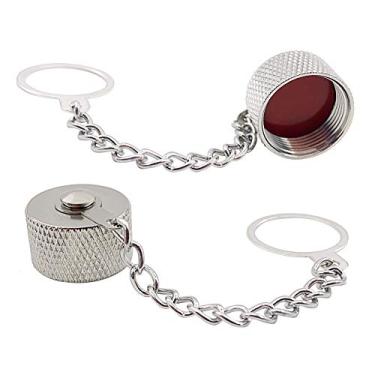 Imagem de (Pacote com 10) Capa protetora contra poeira com corrente para adaptador conector fêmea tipo N e fêmea UHF SO-239