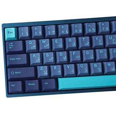 Imagem de Tsungup Teclas PBT 134 teclas perfil cereja do mar árabe teclas de sublimação japonesa com barra de espaço 6,25U 7U para teclado mecânico Cherry MX Switchs
