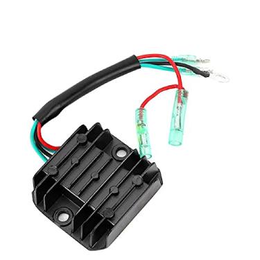 Imagem de Retificador regulador de tensão apto para motor de popa Yamaha 1990-2006 4 tempos 9,9 15HP retificador regulador 6G8-81960-A1, preto