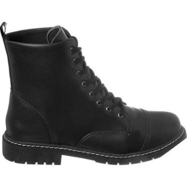 Imagem de Bota Footz Coturno Tratorado Flat Costurada Preto Feminino-Feminino