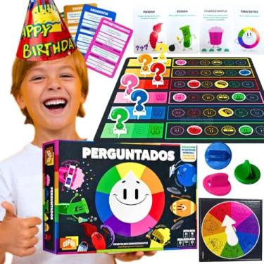 Imagem de Jogo Perguntados jogos de tabuleiro e cartas infantil educativo pedagógico escolar quiz de perguntas brinquedo educacional presente para menino e menina crianças 8 anos brinquedos com selo inmetro