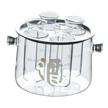 Imagem de IEUDNS Conjunto de pote de saquê frio óculos presente servindo estilo japonês garrafa de saquê transparente para aniversário restaurante festa hotel casa