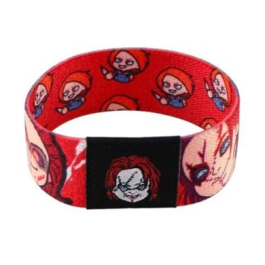Imagem de Pulseira elástica reversível Chucky Child's Play filme de terror Halloween 18 cm