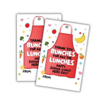 Imagem de Etiquetas de presente Lunch Lady Cafeteria Worker Appreciation | Pacote com 30 6,3 x 9 cm Thank You a Bunches for all The Lunches Gift Card Presentes de fim de ano da escola primária