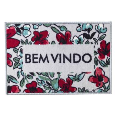 Imagem de Capacho Decorativo Corttex Color Art Bem-Vindo Floral