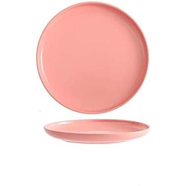 Imagem de Estilo Criativo Nórdico Steak Jantar Prato De Cerâmica Utensílios De Mesa Ocidentais Prato Doméstico Prato De Sobremesa Prato De Café Da Manhã Salada Prato De Pizza,Rosa,8 Polegadas,YUYANAIAI