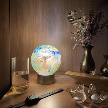 Imagem de Luminária Pequena Planeta Terra Murano Cristais Cadoro