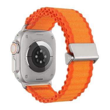 Imagem de Pulseira esportiva de nylon Ocean compatível com Apple Watch Ultra de 49 mm, 45 mm, 44 mm e 42 mm, pulseira macia e respirável para Apple Watch Series SE 9/8/7/6/5/4/3/3/1 (49 mm/45 mm/44 mm/42 mm,