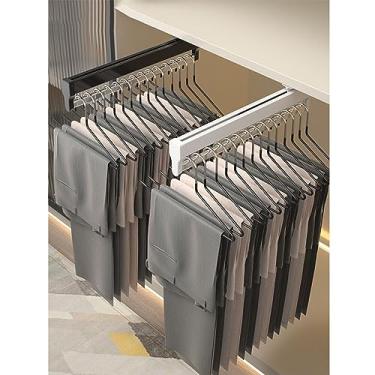 Imagem de Vara de pendurar para roupas, trilho de cabide de roupas de armário, trilho de roupas de guarda-roupa 30-60 cm, corrediça de haste de manobrista de armário resistente, suporte organizador de armário