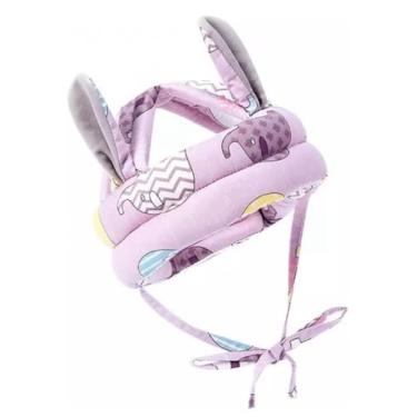 Imagem de Genérico Anti-colisão Bebê Chapéu Protetor Ajustável Infantil Cabeça (LILÁS ORELHA)