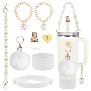 Imagem de Conjunto de acessórios para copos Stanley, tampa de canudos para copo Stanley, alça de alça de garrafa de água, bota de garrafa de água de silicone, compatível com copo de 30 e 1,134 g com alça,