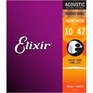 Imagem de Encordoamento Guitarra Elixir Nanoweb 010 047 Extra Light 16002