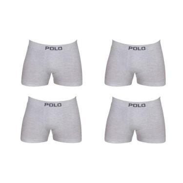 Imagem de Kit Com 4 Cuecas Boxer Box Polo 781 Algodão Cinza - POLO STAR, Cinza, 