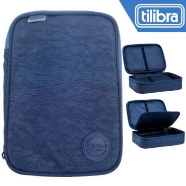 Imagem de Estojo Box Jumbo Tilibra Escolar Grande Académie, Azul