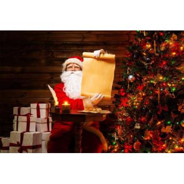 Imagem de Painel de Lona Papai Noel Árvore de Natal Presentes - Fabrika de Festa