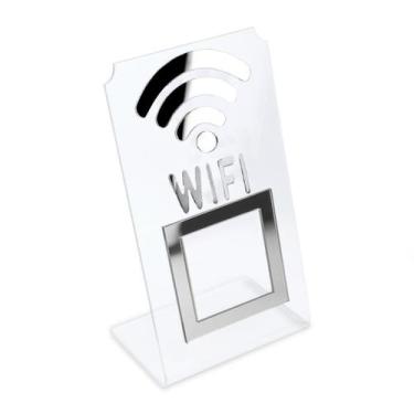 Imagem de Placa Wifi Qr Code Display Acrílico Mesa Balcão Transparente - Arte Se