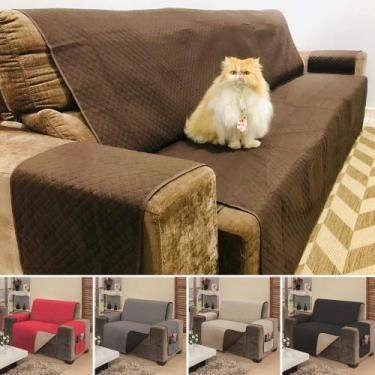Imagem de Capa para sofa padrao reclinavel de 4 lugares em dupla face impermeave