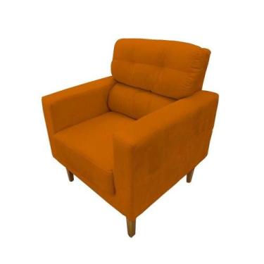 Imagem de Cadeira Decorativa Luna Recepção Sala Veludo Telha - Kimi Design