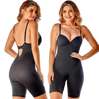 Imagem de Body Modelador Macaquinho Feminino Com Bojo Casquinha Com Perna 350168
