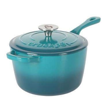 Imagem de Panela Crock Pot 3 Qt Esmalte de Ferro Fundido com Tampa - Ombre azul-petróleo