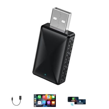 Imagem de Muachspi Mini adaptador Carplay sem fio 2025, fácil de configurar e atualizar CarPlay com fio e Android Auto para sem fio, conecta rapidamente, mini dongle portátil para carro, adequado para carros