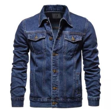 Imagem de Jaqueta Jeans Masculina Elegante Moderna Slim - Preston, Azul, G